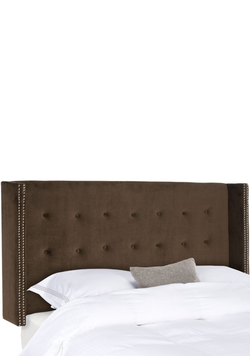	  Keegan Velvet Tufted Winged Headboard  