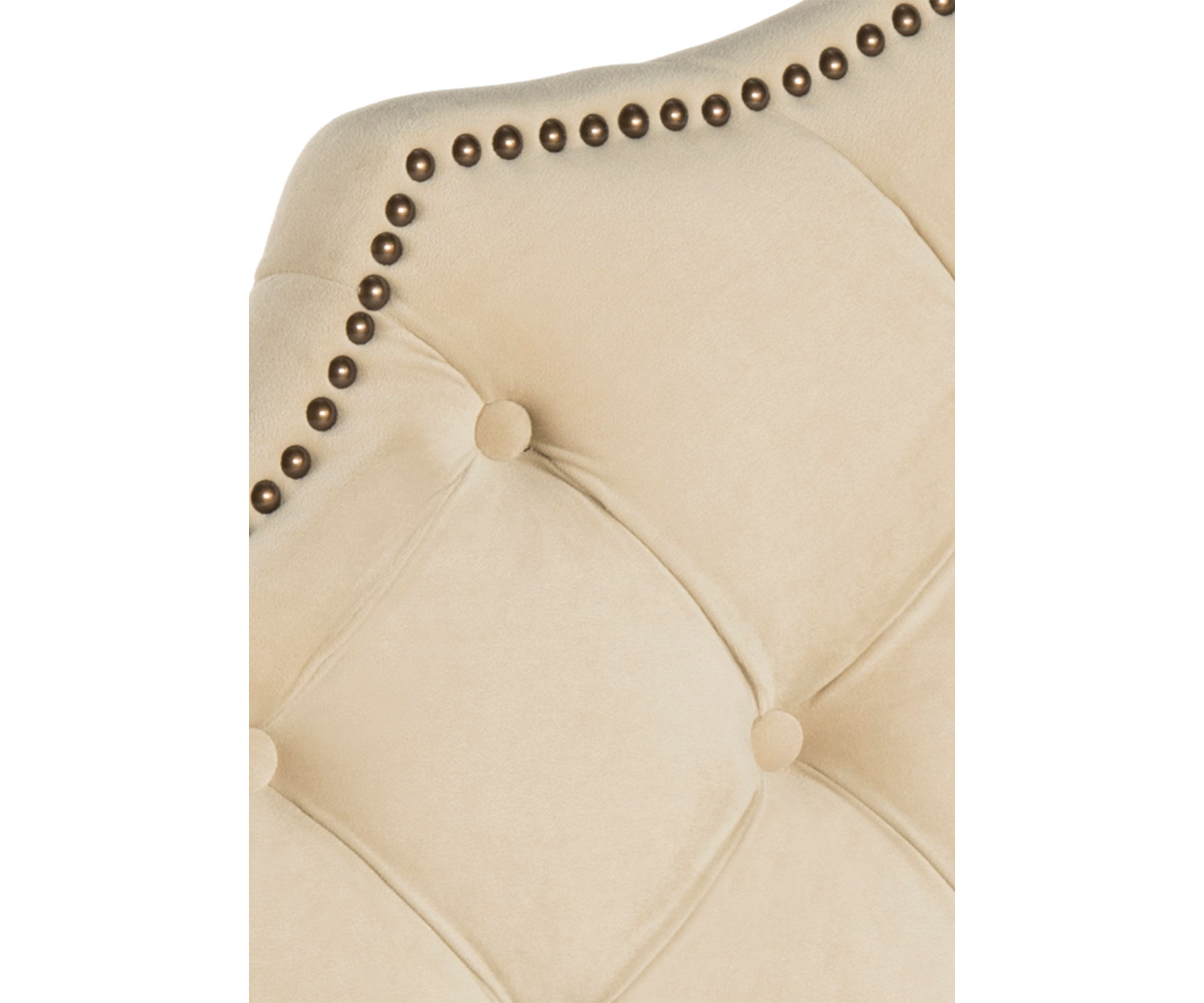 Arebelle Buckwheat Velvet Headboard  - Brass Nailhead