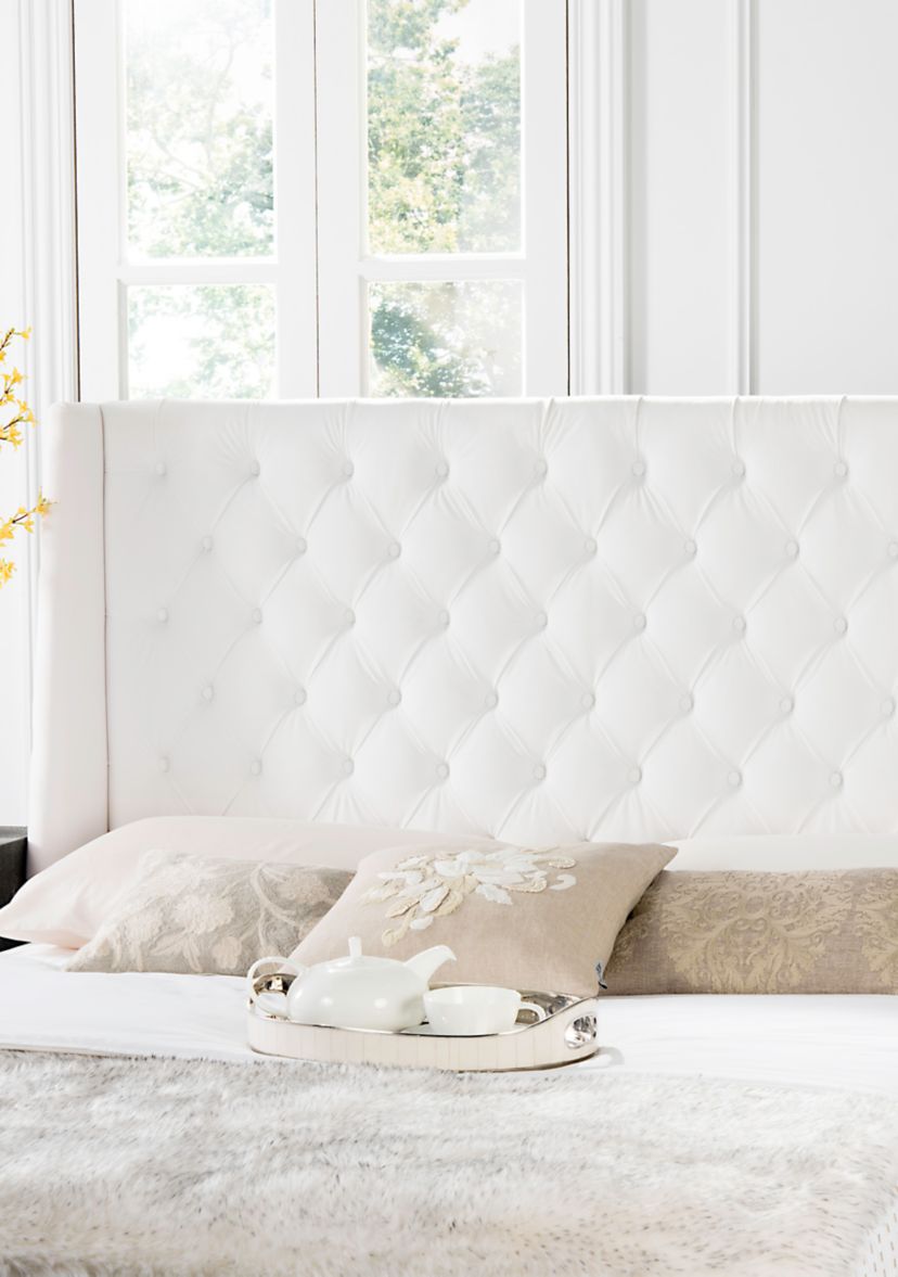 	  London Velvet Tufted Winged Headboard  