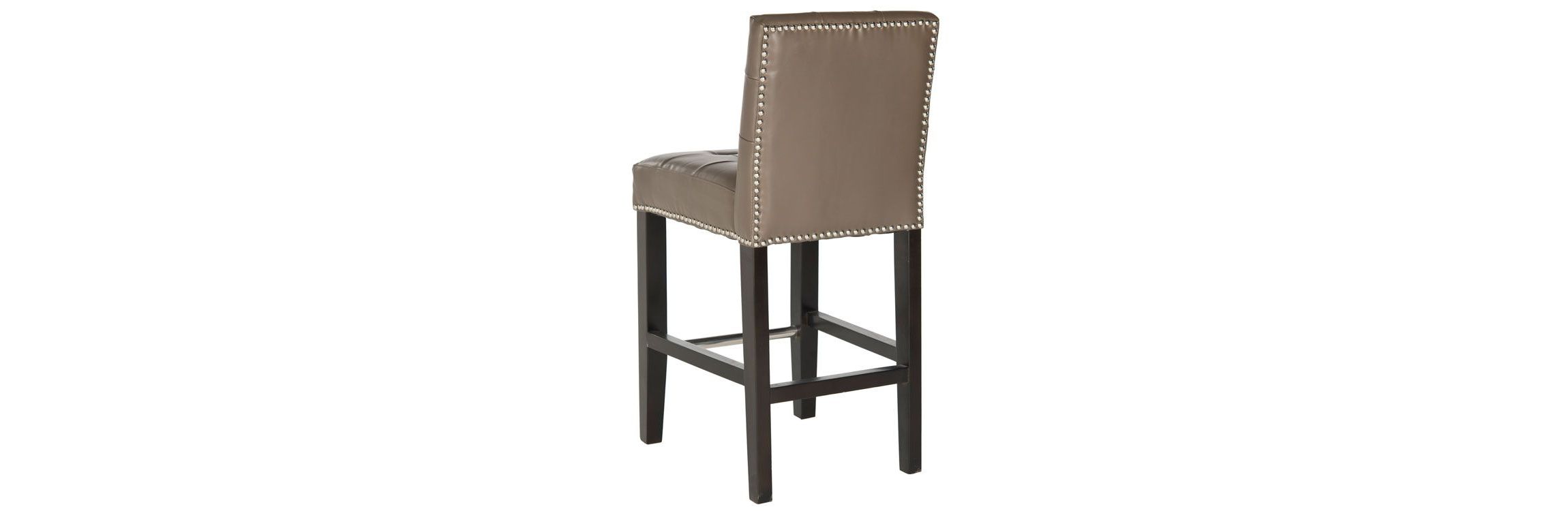 Thompson 23.9" Leather Counter Stool W/ Silver Nailheads