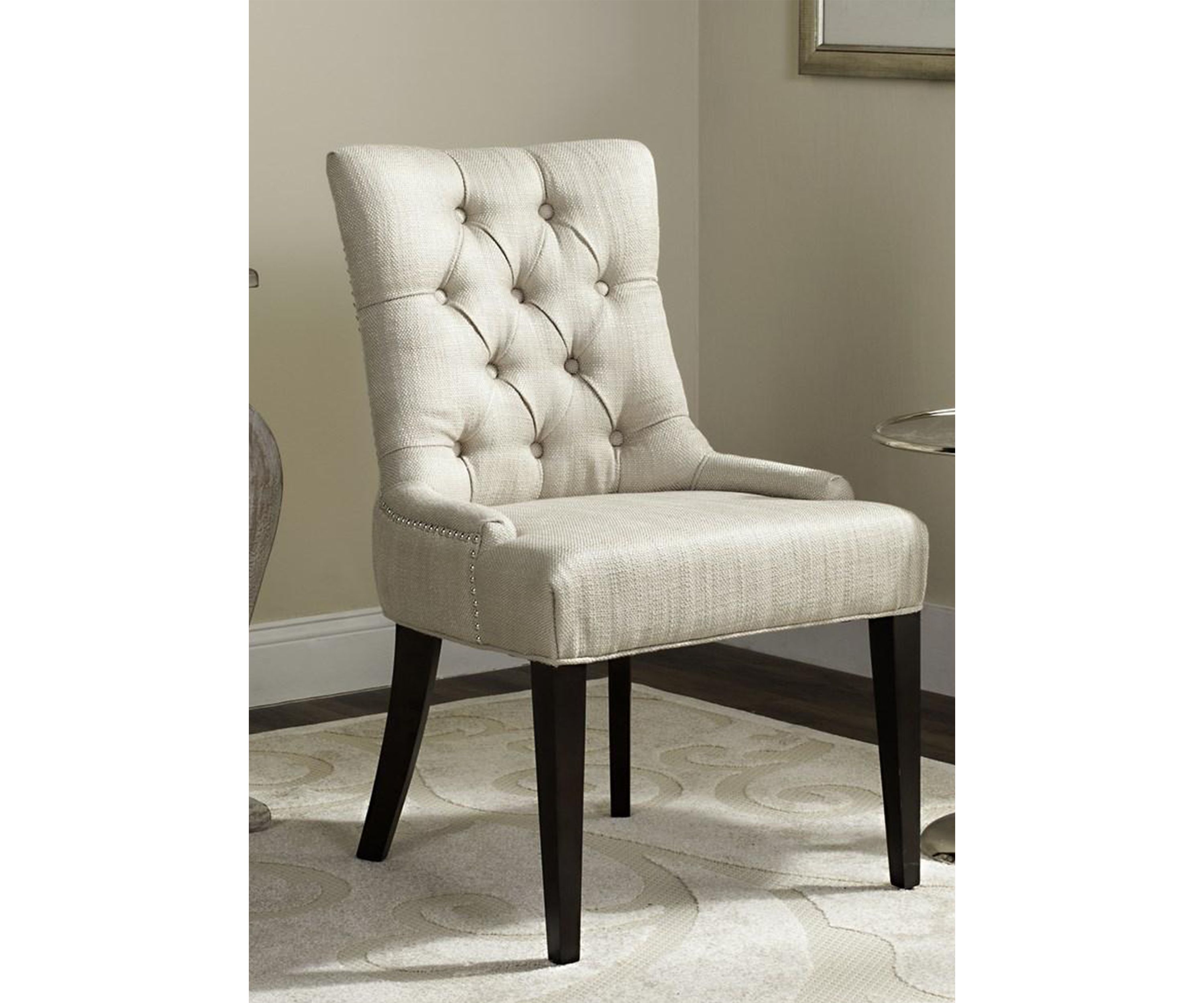 Amanda Antique Gold Linen Chair