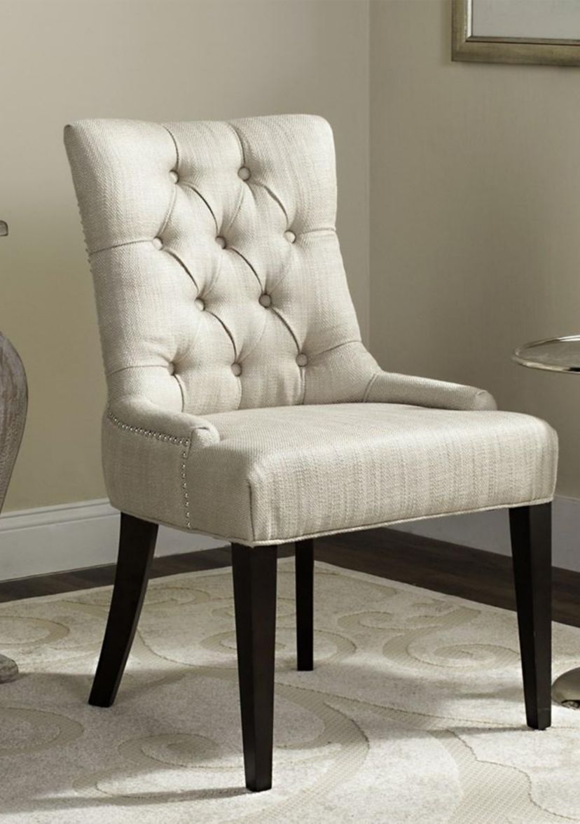 Amanda Antique Gold Linen Chair