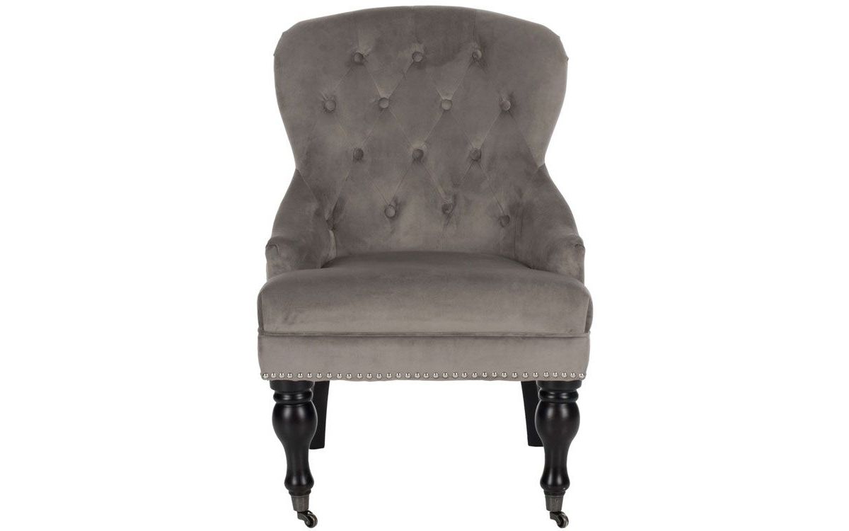 Falcon Tufted Arm Chair W/ Silver Nail Heads