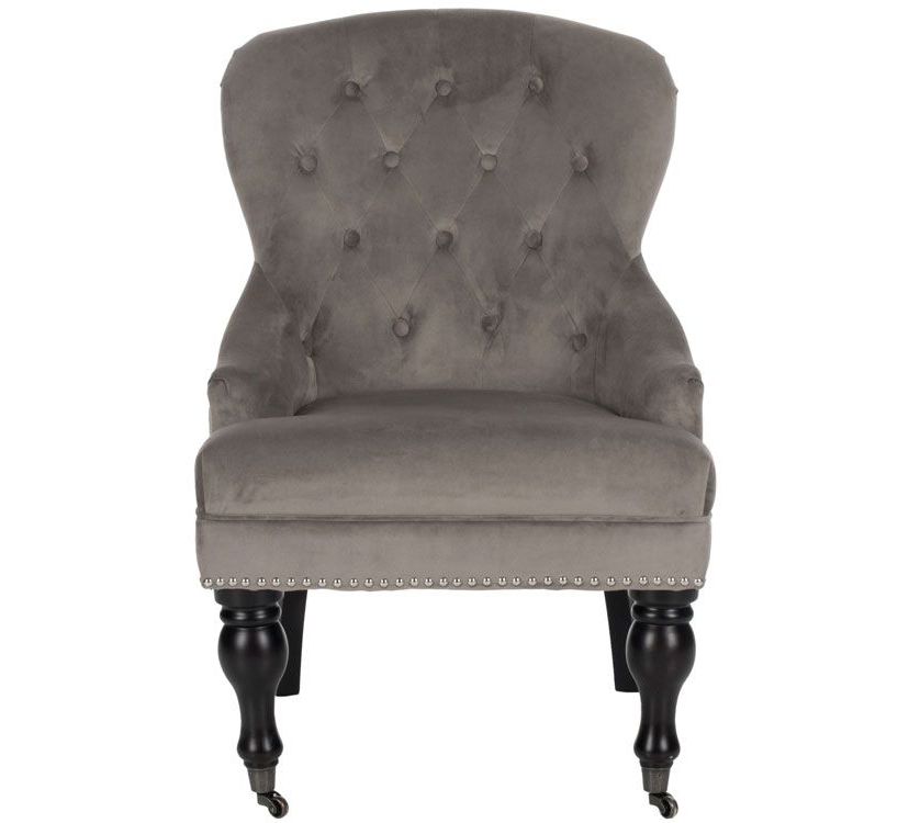 Falcon Tufted Arm Chair W/ Silver Nail Heads