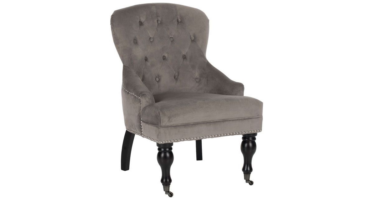 Falcon Tufted Arm Chair W/ Silver Nail Heads