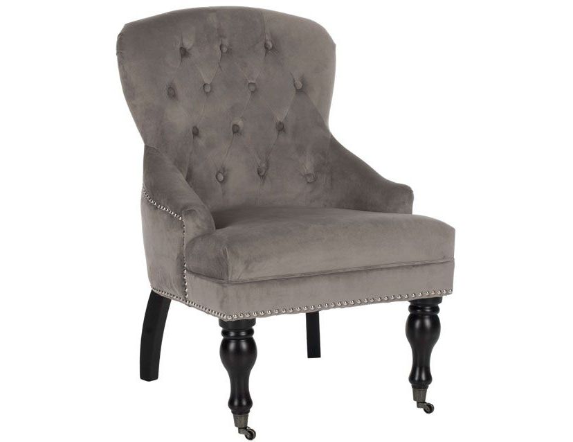 Falcon Tufted Arm Chair W/ Silver Nail Heads