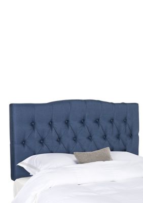 Safavieh Axel Linen Tufted Headboard, Navy Blue