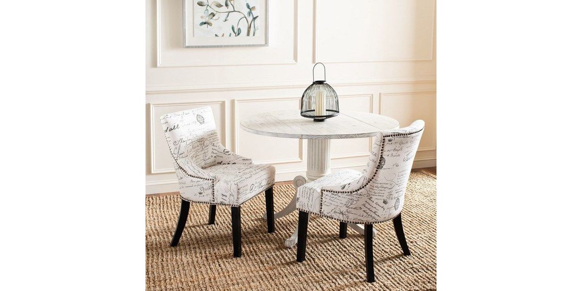 Lotus 19H Kd Side Chair (Set Of 2)  Brass Nail Heads