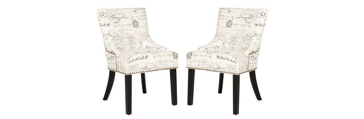 Lotus 19H Kd Side Chair (Set Of 2)  Brass Nail Heads