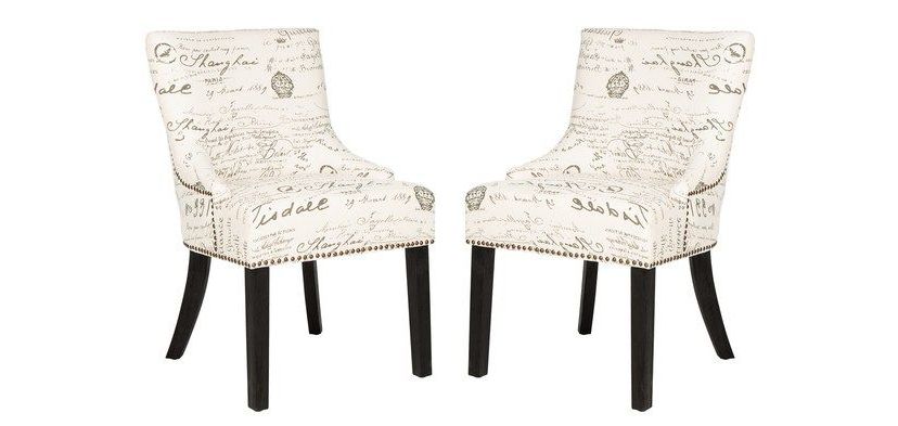 Lotus 19H Kd Side Chair (Set Of 2)  Brass Nail Heads