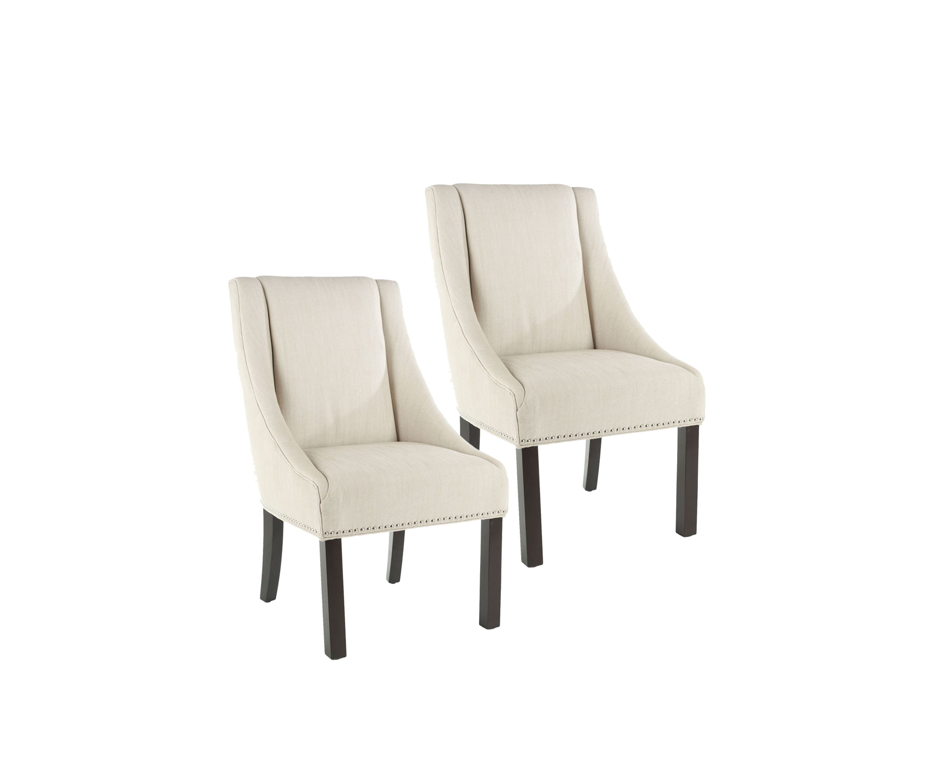 Set of 2 Morris Arm Chairs with Stainless Steel Nail Head Trim