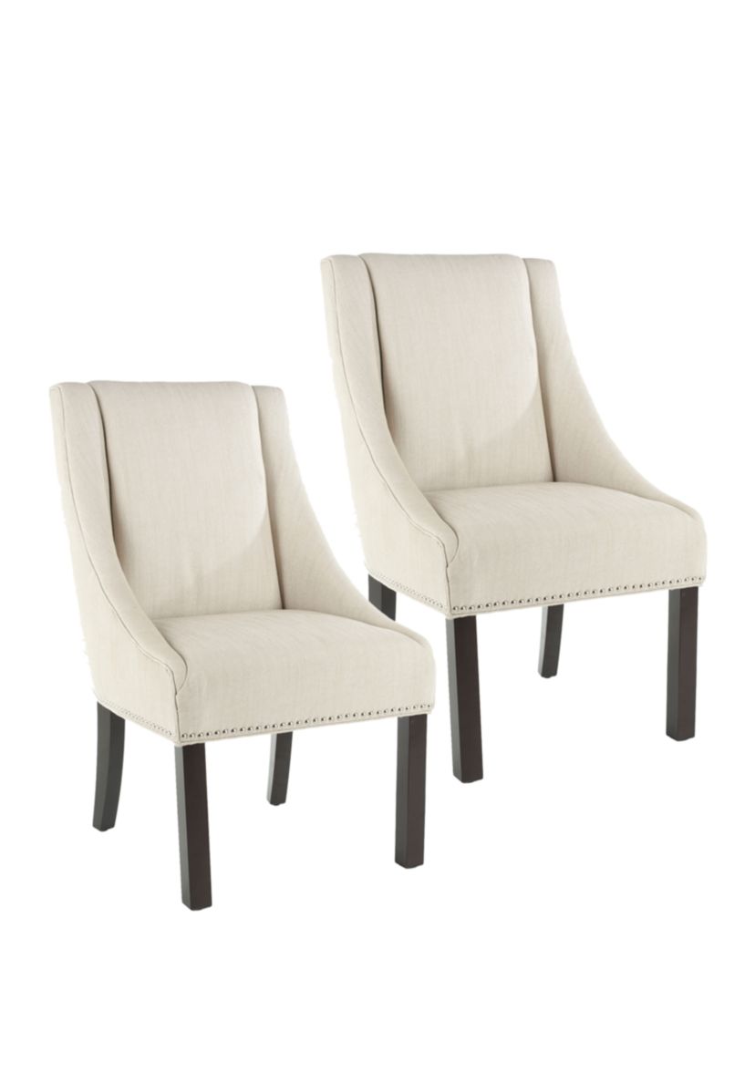 Set of 2 Morris Arm Chairs with Stainless Steel Nail Head Trim