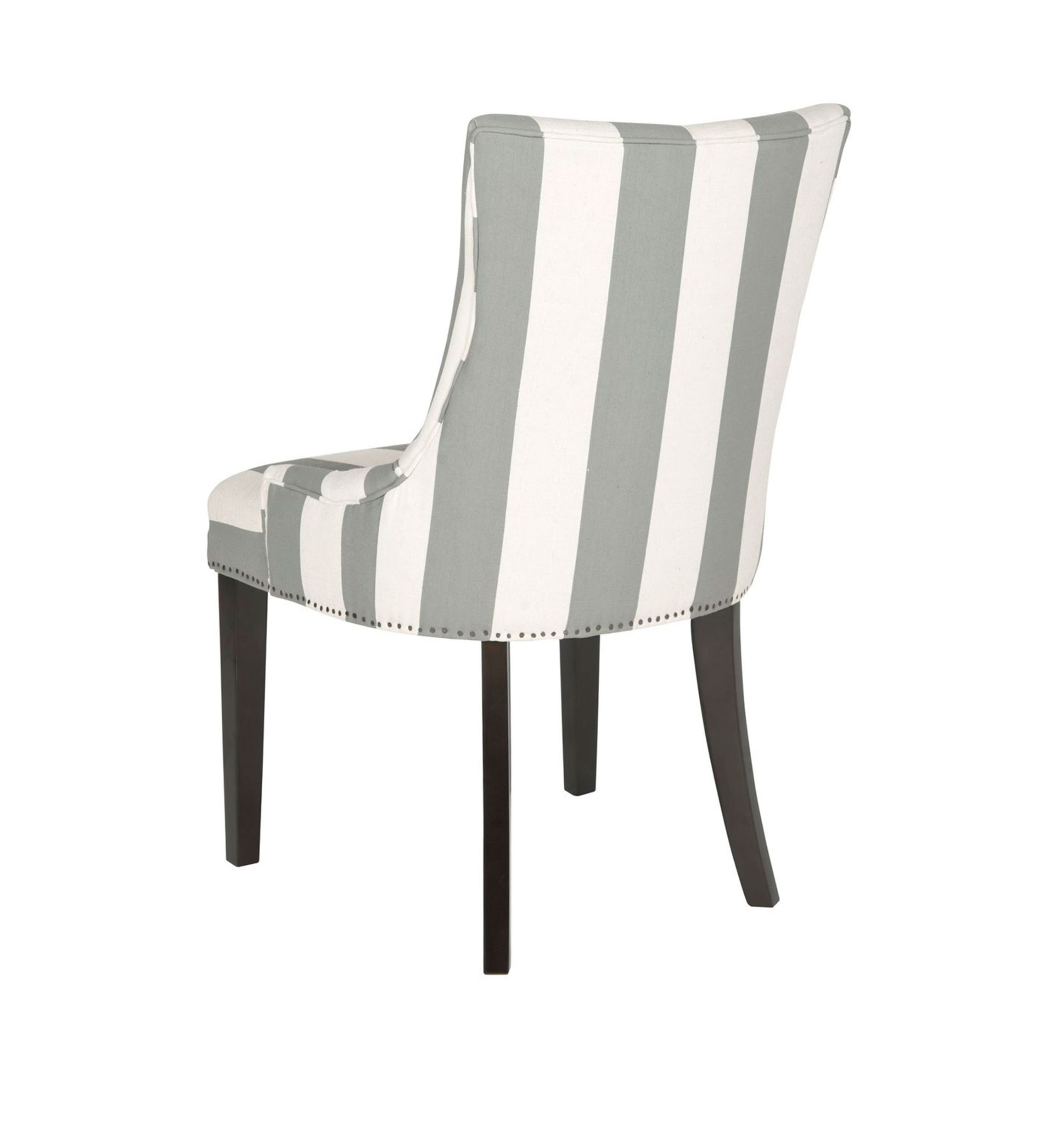 Set of 2 Lester Dining Chair Gray and Bone Striped