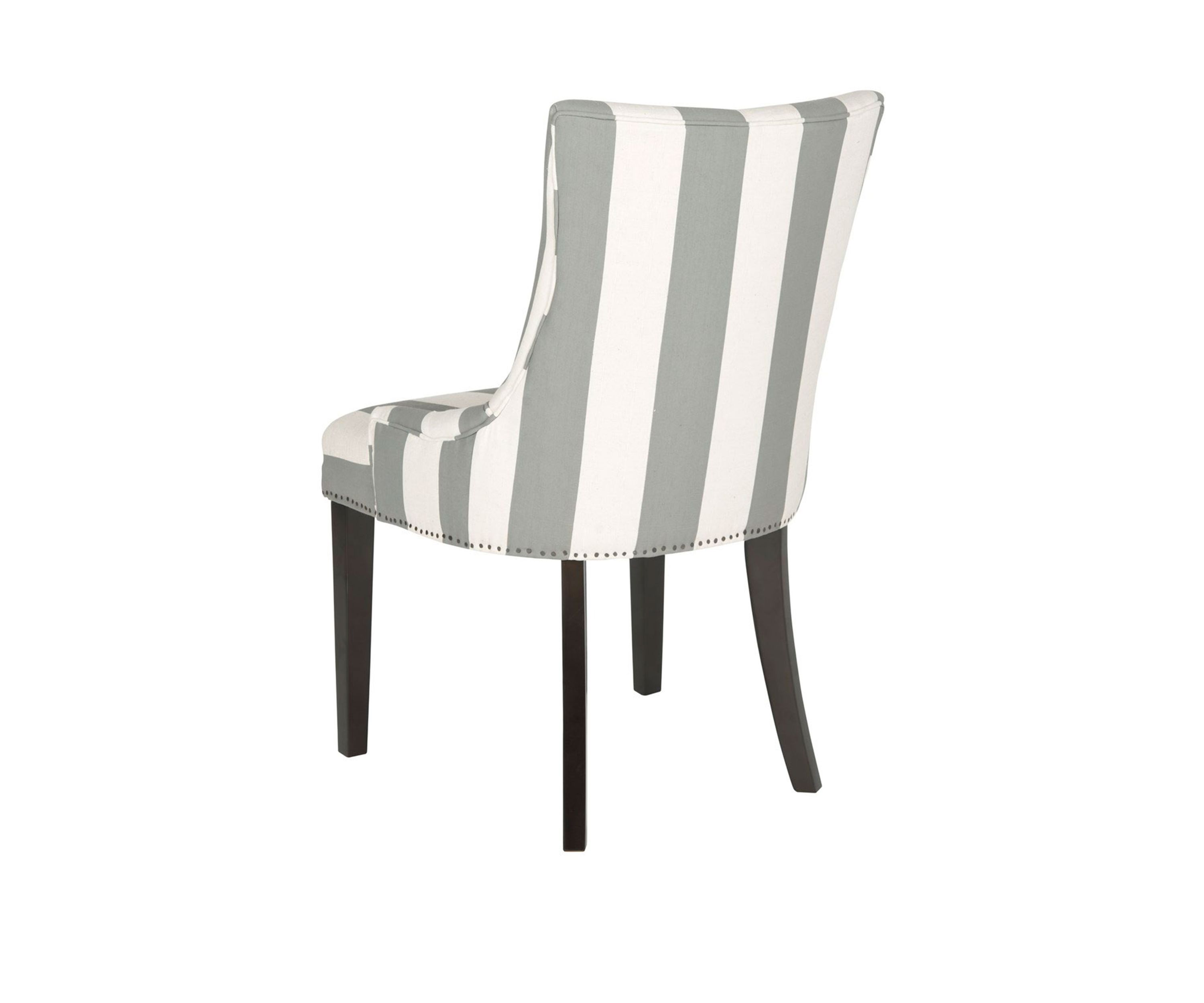 Set of 2 Lester Dining Chair Gray and Bone Striped