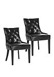 Set of 2 Harlow Ring Chair Black Bicast Leather