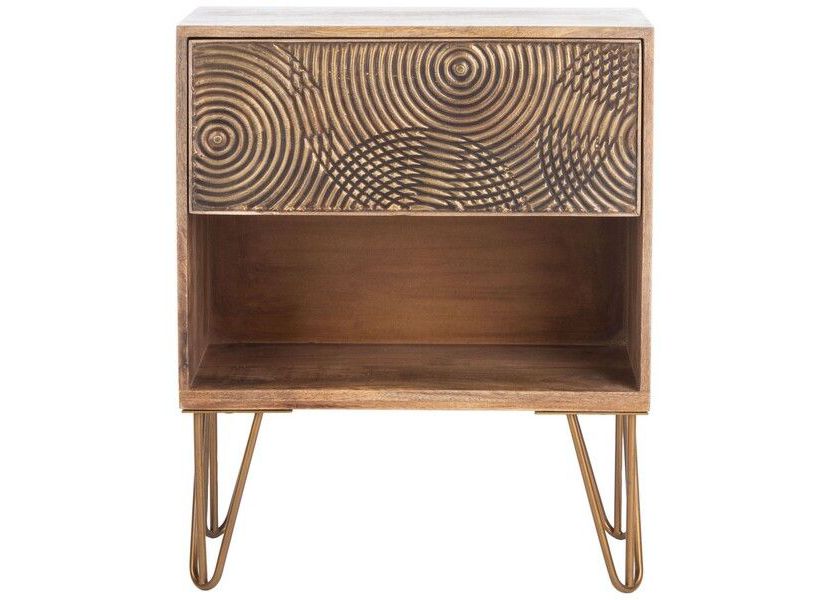 Solene 1 Drawer Textured Nightstand