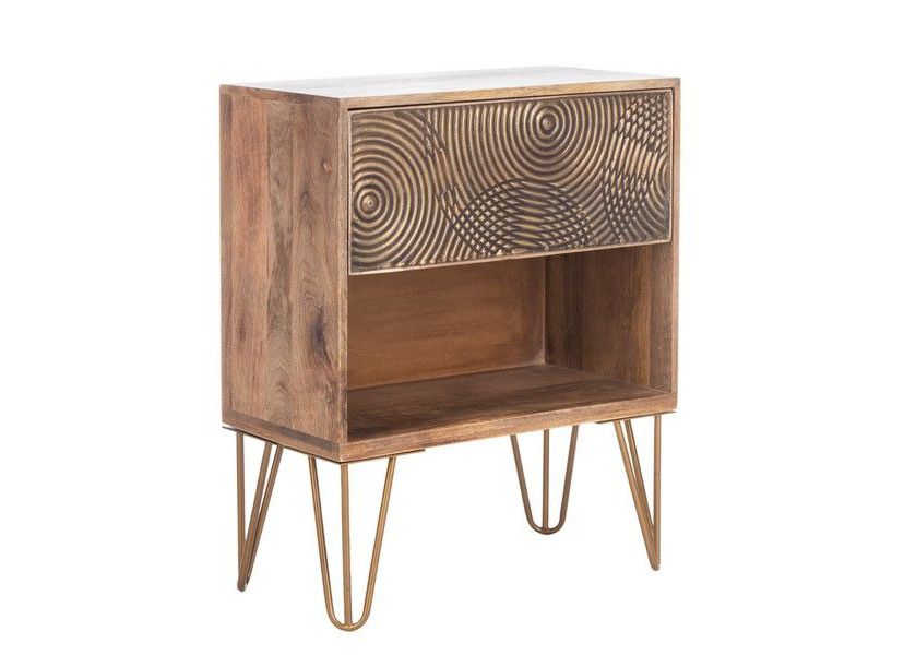 Solene 1 Drawer Textured Nightstand
