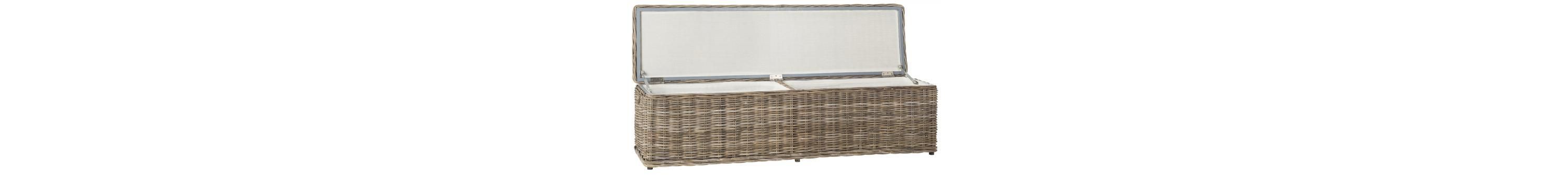 Caius Wicker Bench With Storage