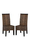 Set of 2 Ilya Wicker Dining Chairs