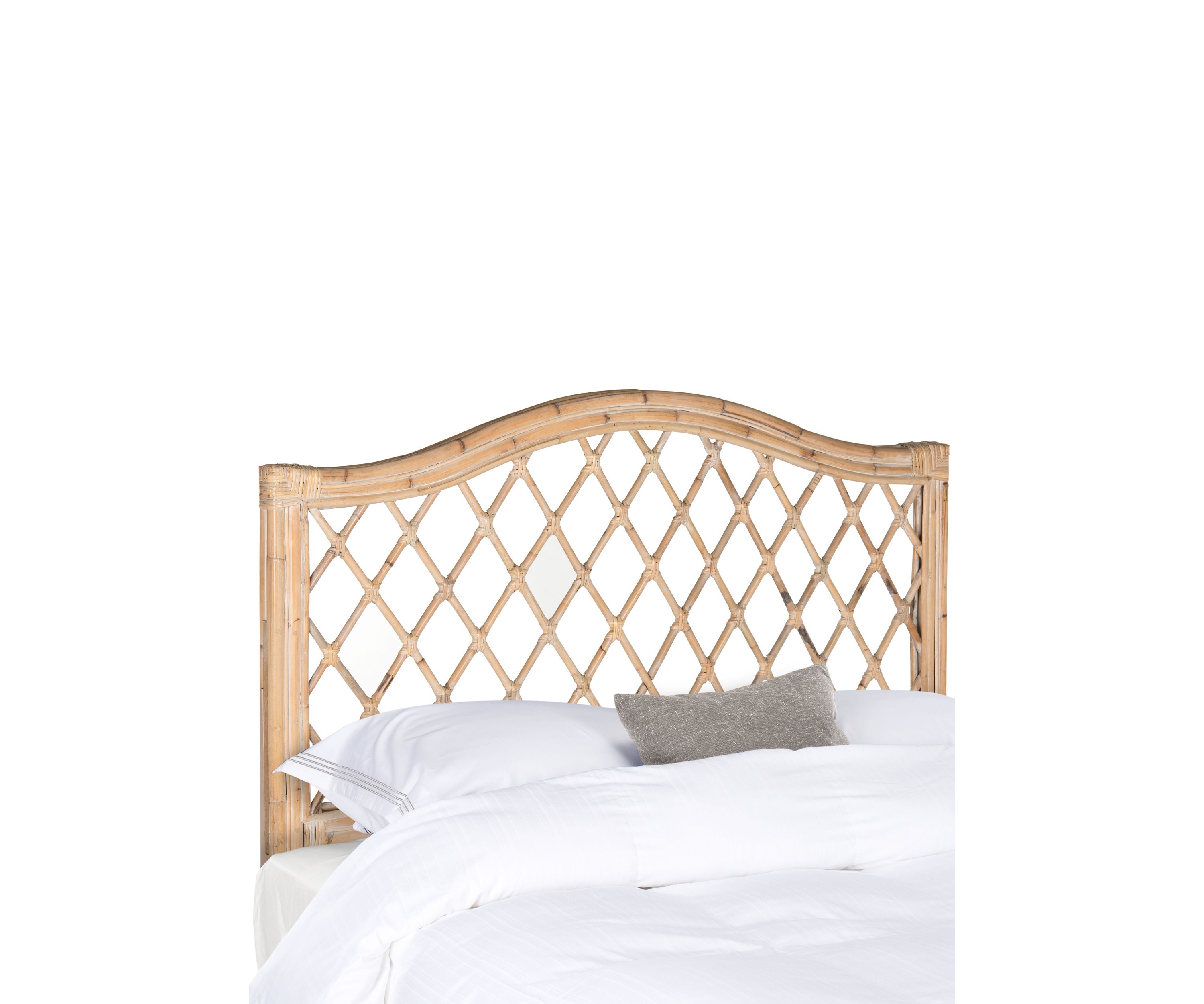 Gabrielle White Washed Wicker Headboard