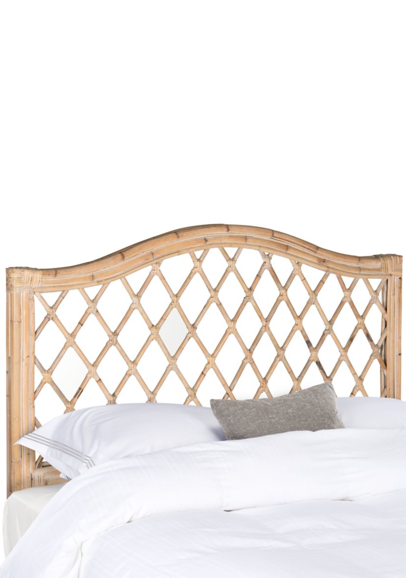 Gabrielle White Washed Wicker Headboard