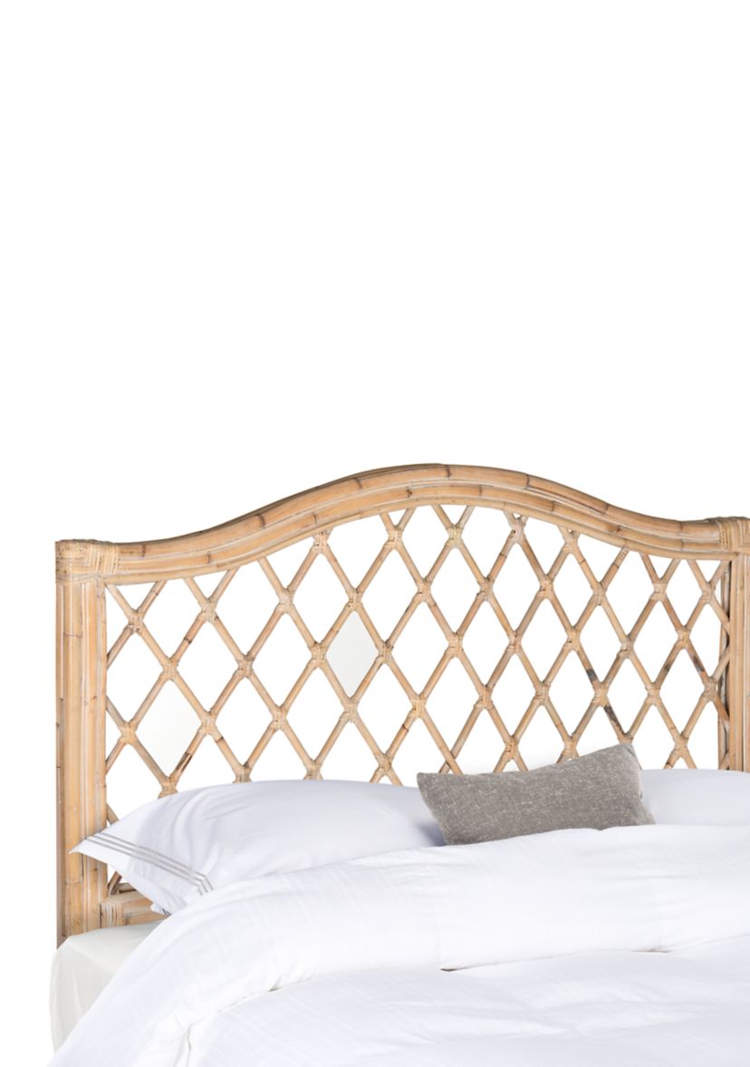 Gabrielle White Washed Wicker Headboard