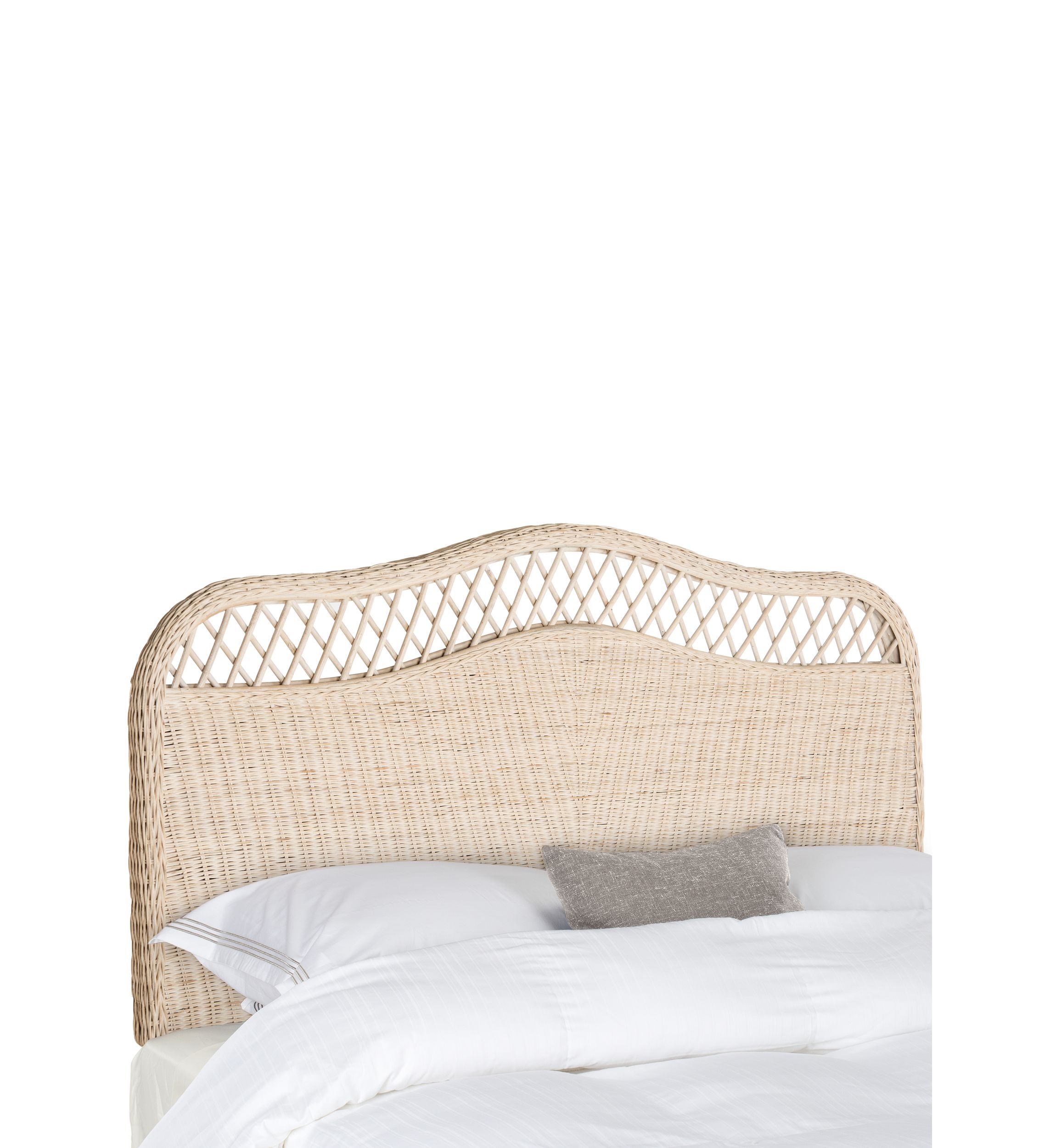 Sephina White Washed Rattan Headboard