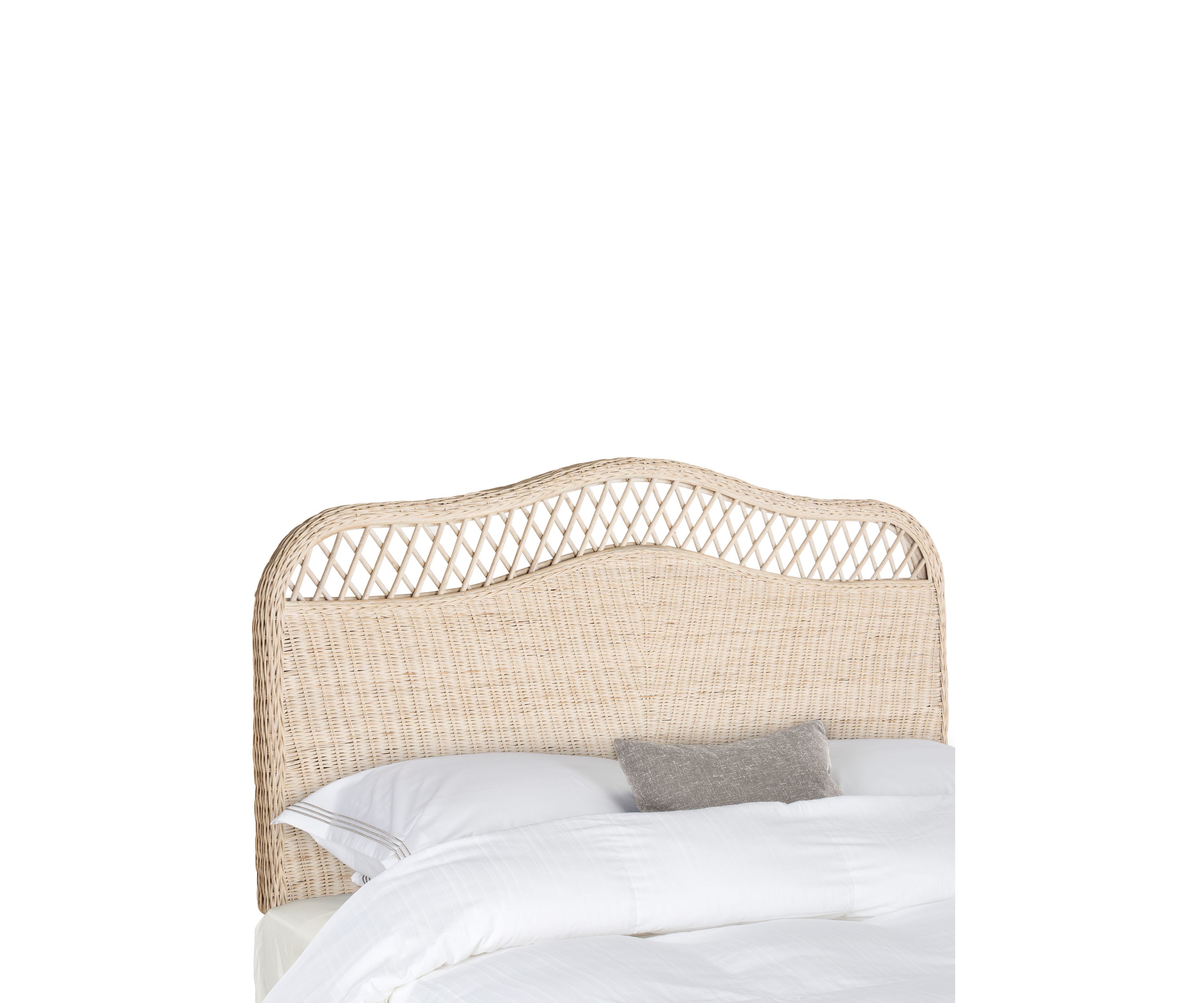 Sephina White Washed Rattan Headboard