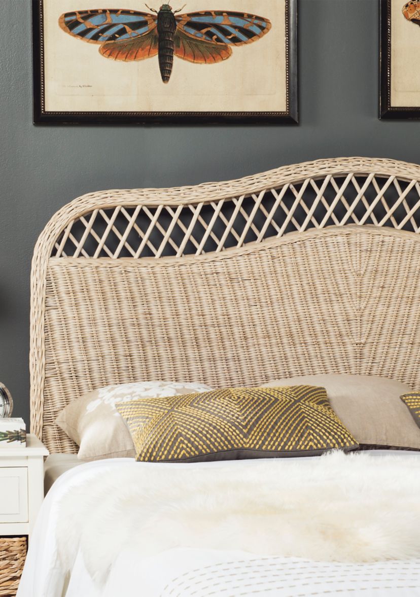 Sephina White Washed Rattan Headboard