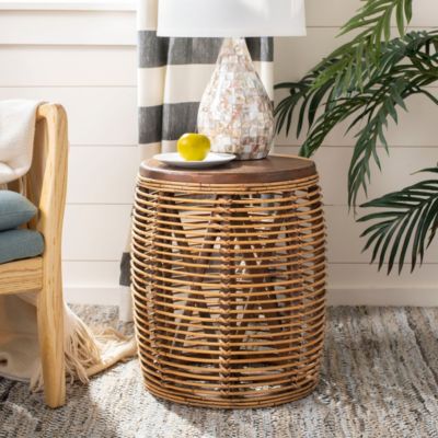 Safavieh Maui Drum Stool Table, Brown