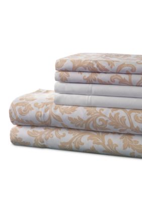 elite home products adara printed hem sheet se