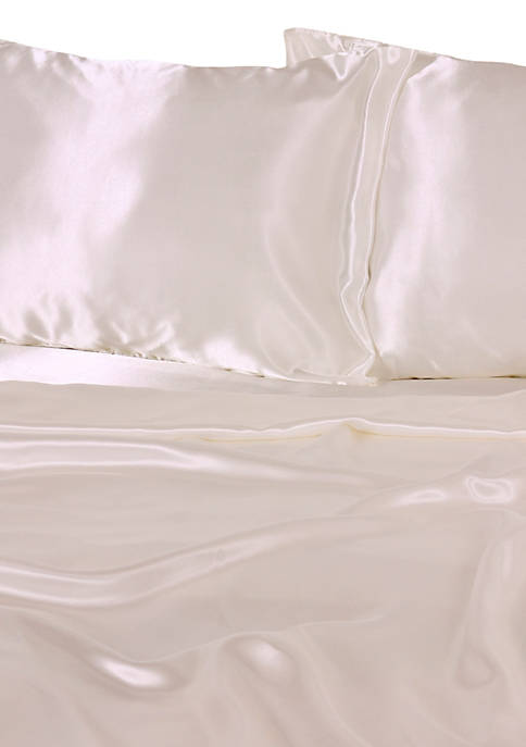Elite Home Products Luxury Satin Polyester Solid Sheet
