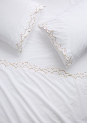 300 Thread Count Scallop Embroidered Sheet Set