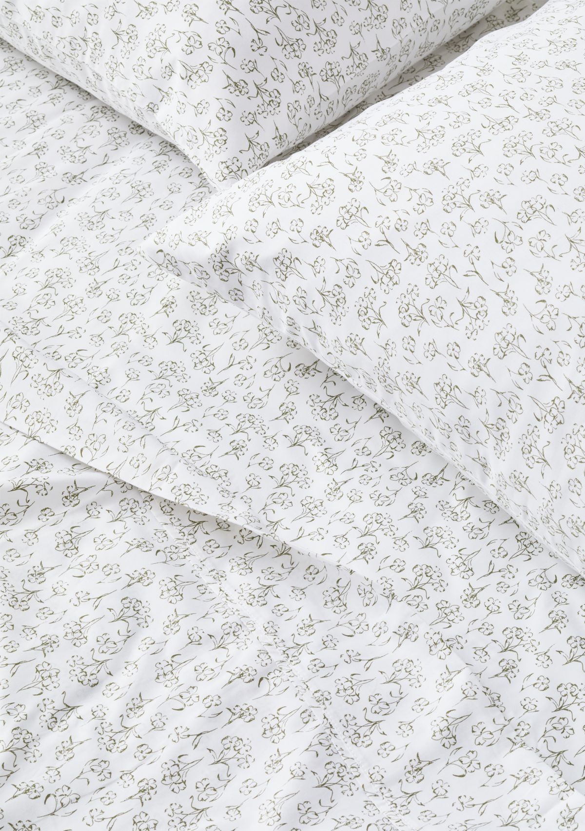 Performance 400 Thread Count Green Floral Sheet Set