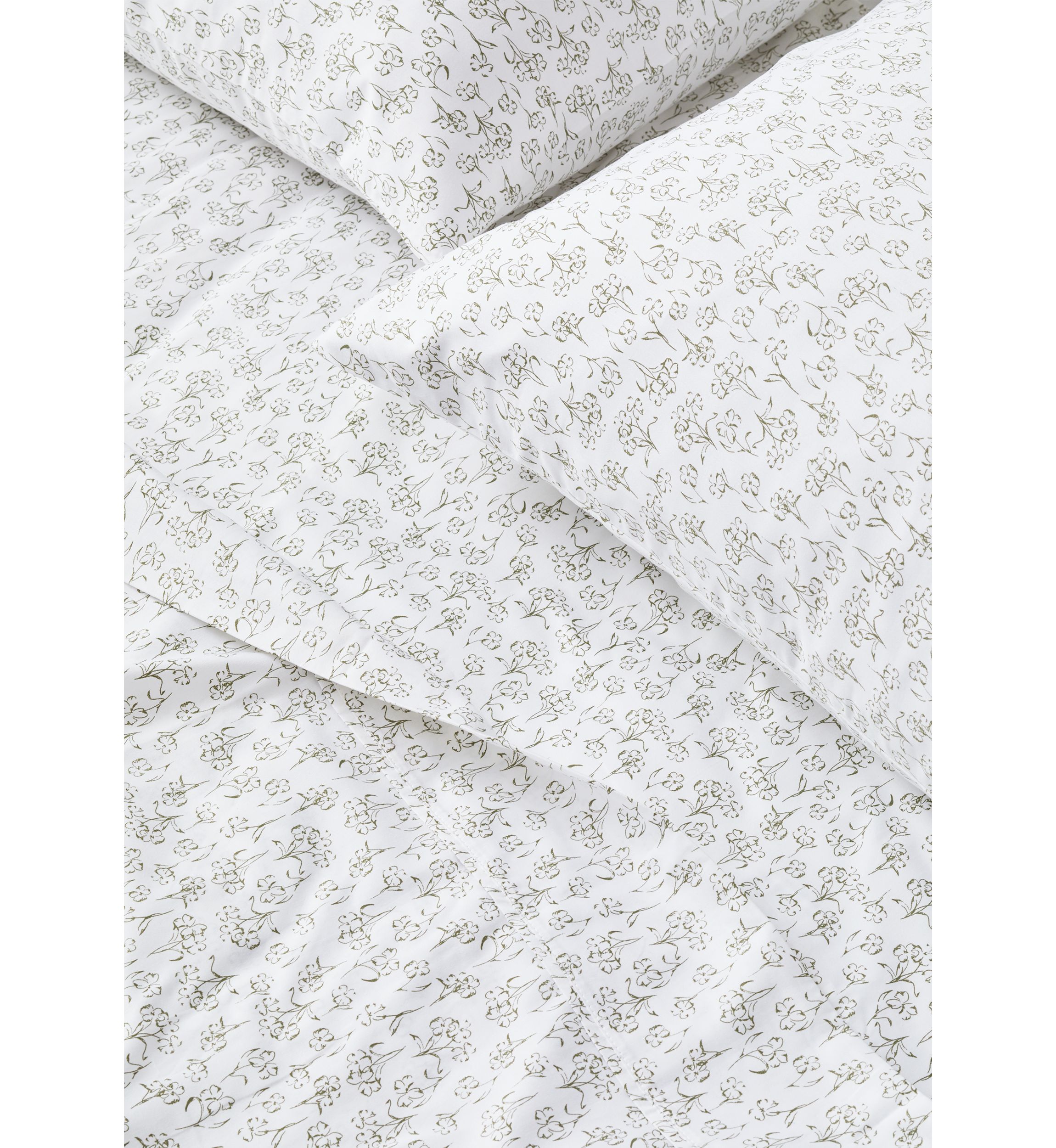 Performance 400 Thread Count Green Floral Sheet Set