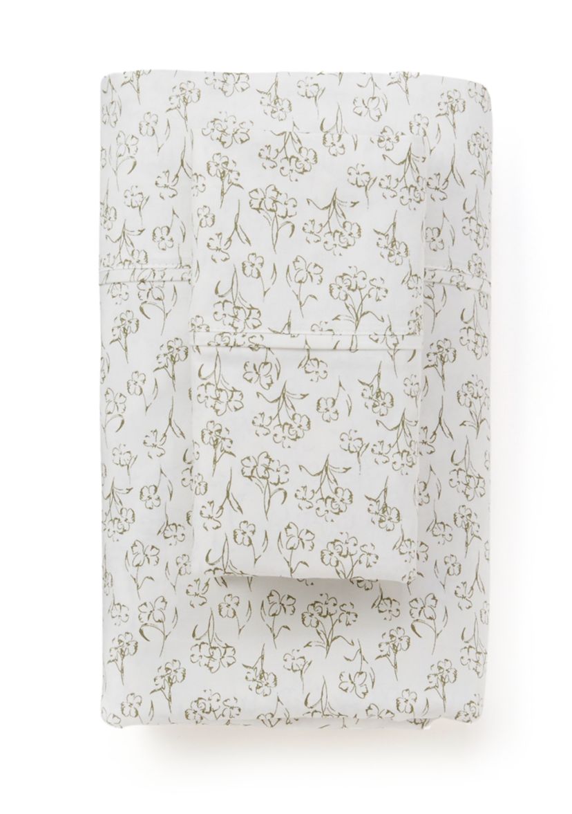 Performance 400 Thread Count Green Floral Sheet Set