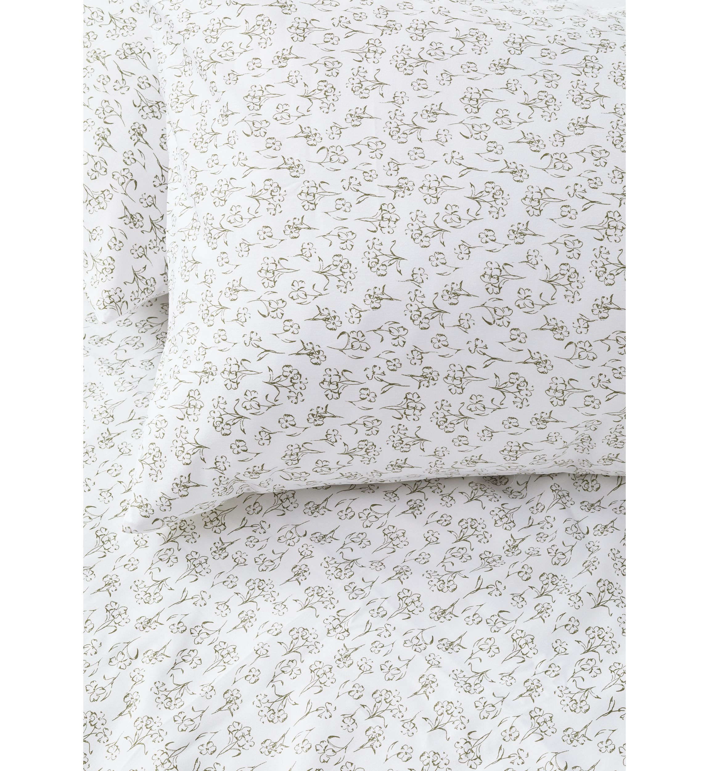 Green Floral Pillowcases