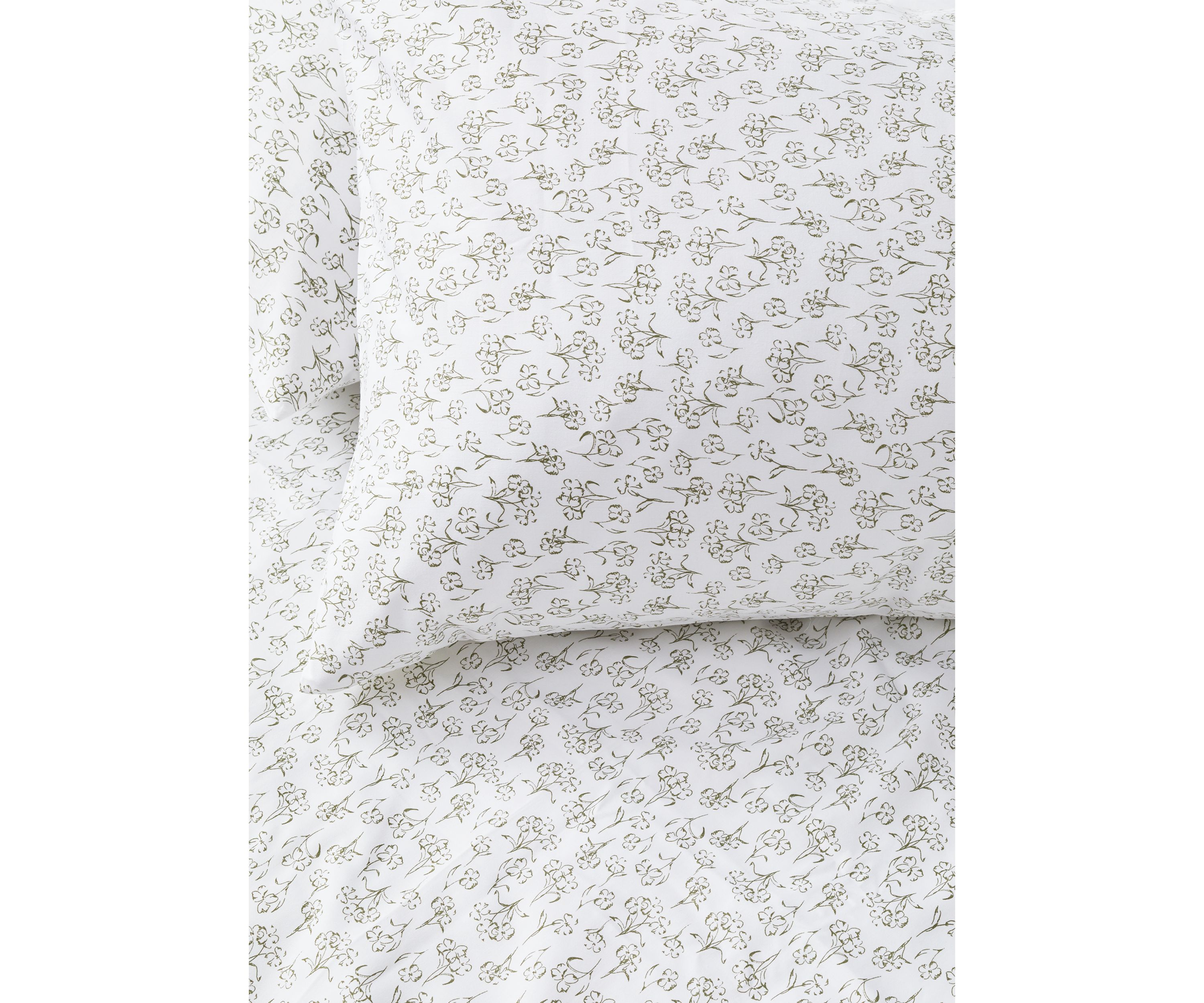 Green Floral Pillowcases