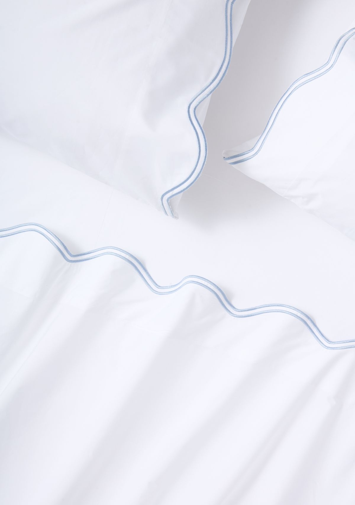 Wave Blue Embroidered 300 Thread Count Sheet Set