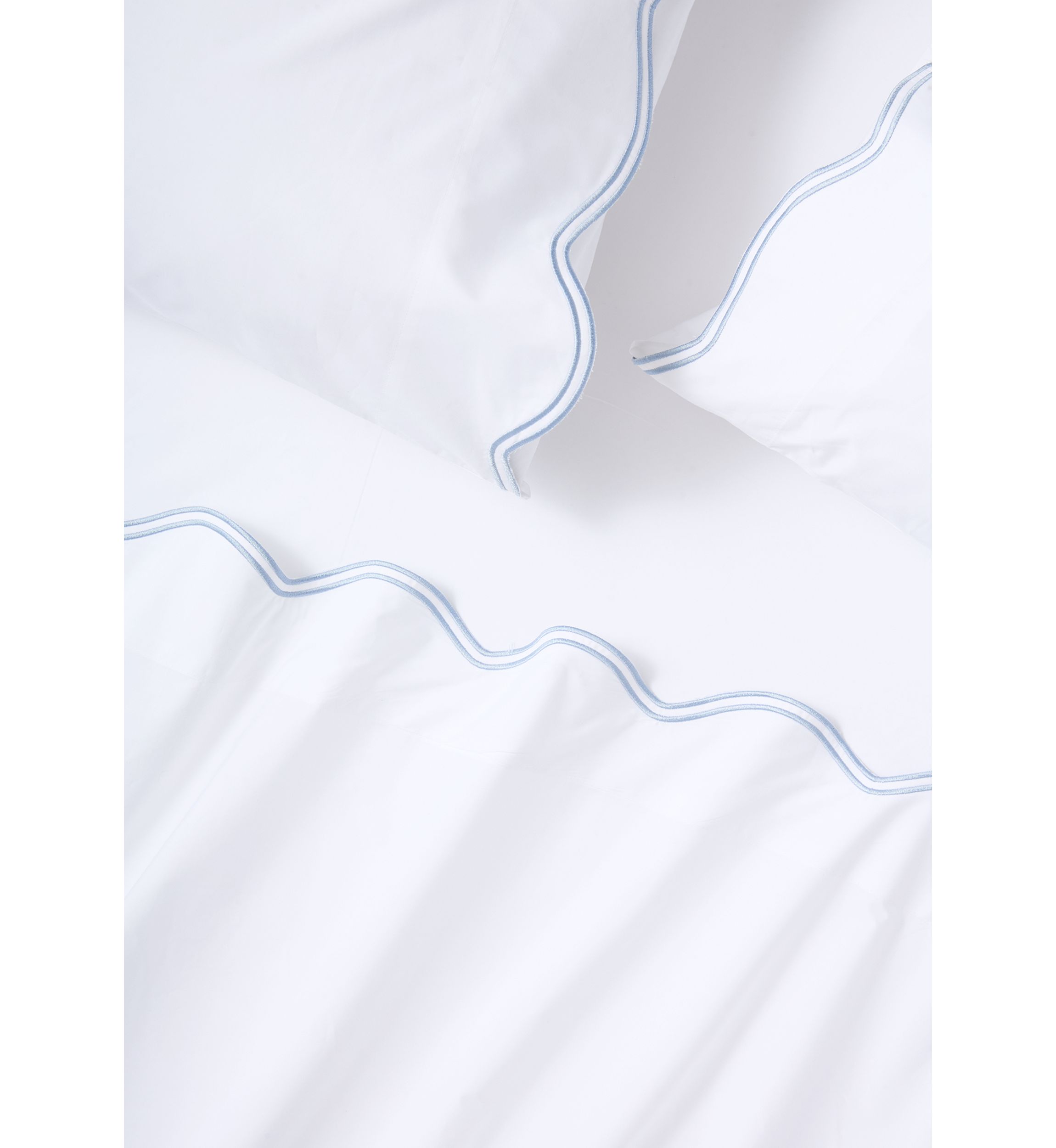 Wave Blue Embroidered 300 Thread Count Sheet Set