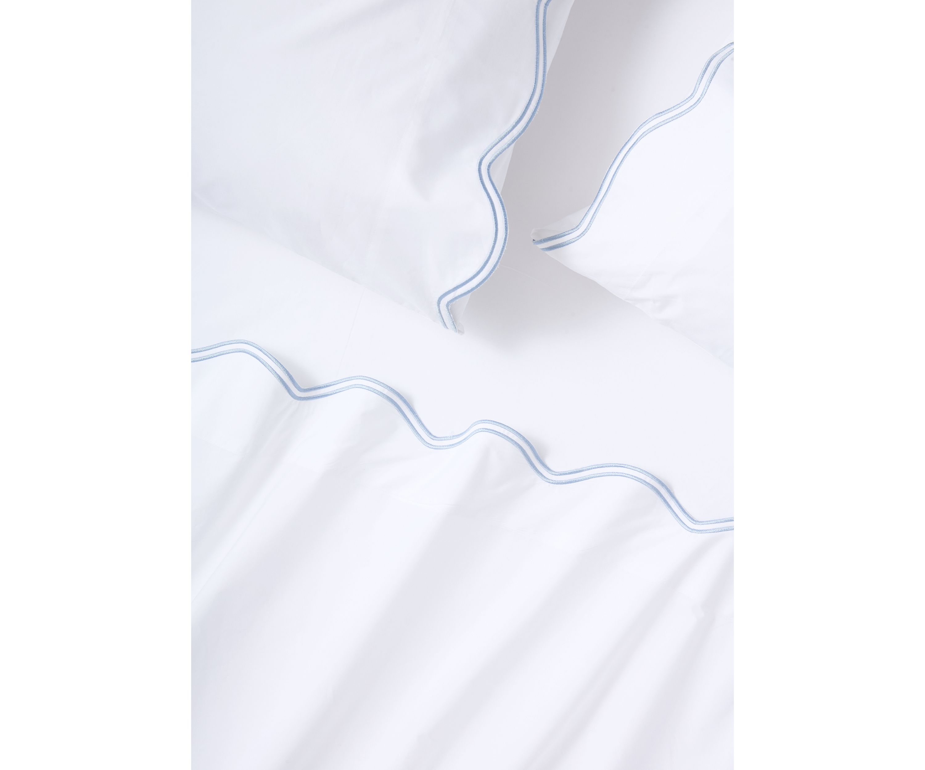 Wave Blue Embroidered 300 Thread Count Sheet Set
