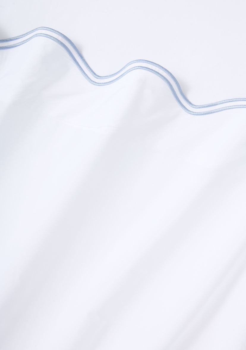Wave Blue Embroidered 300 Thread Count Sheet Set