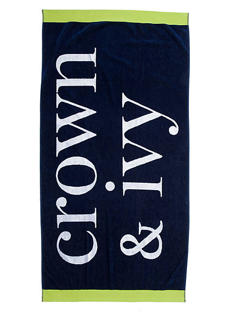 Crown & Ivy™ Logo Jacquard Beach Towel | belk