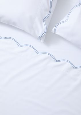 Crown & Ivy Wave Embroidered Sheet Set, Full