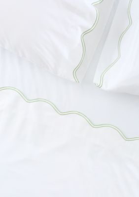 Crown & Ivy Wave Embroidered Sheet Set, King