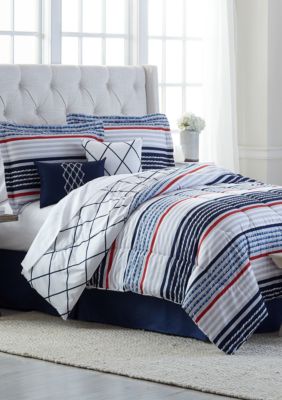 modern.southern.home.starfish 6 piece reversible comforter bed in a bag se