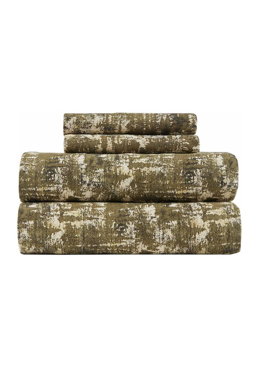 Flannel Camo Printed Sheet Set    