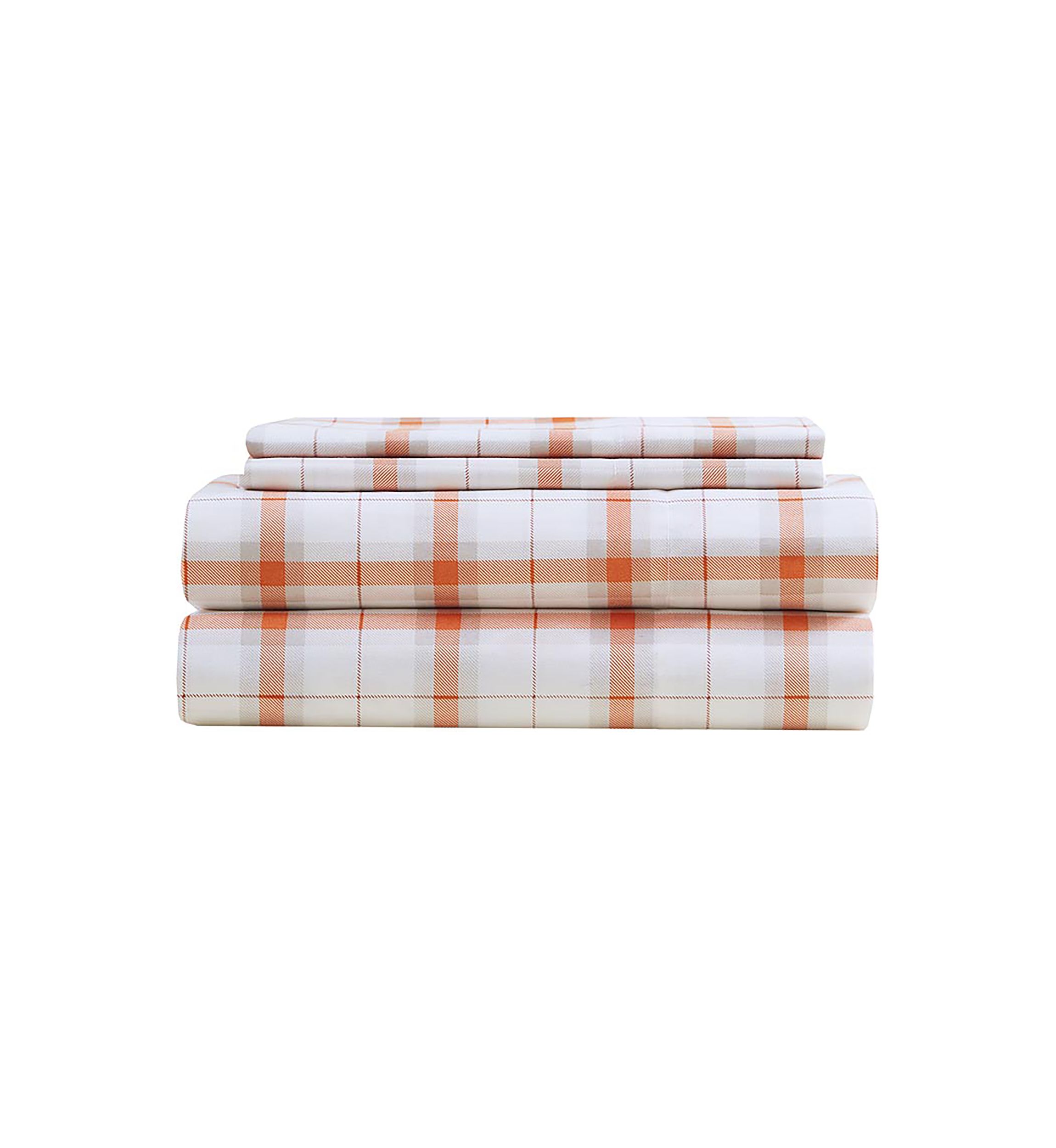 Fall Orange Plaid Sheet Set 