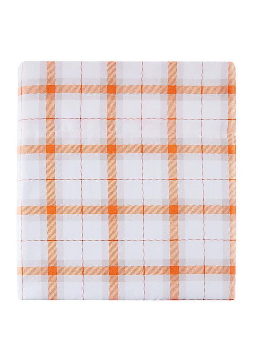 Fall Orange Plaid Sheet Set 