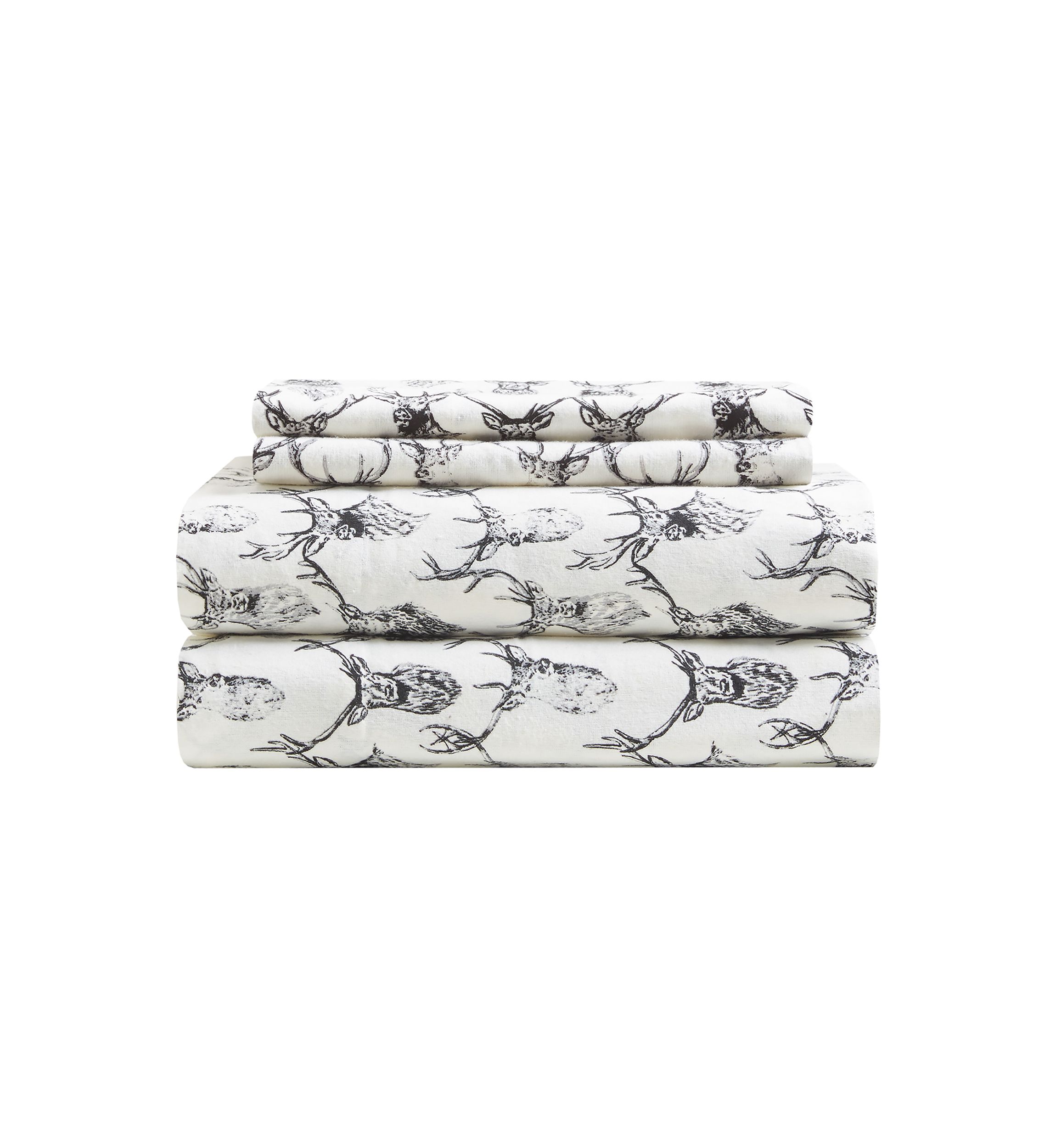 Deer Head Flannel Sheet Set 